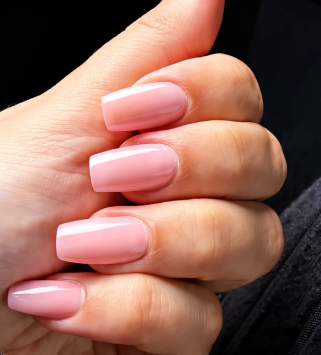 Fotografia real de unhas, exemplo de acabamento